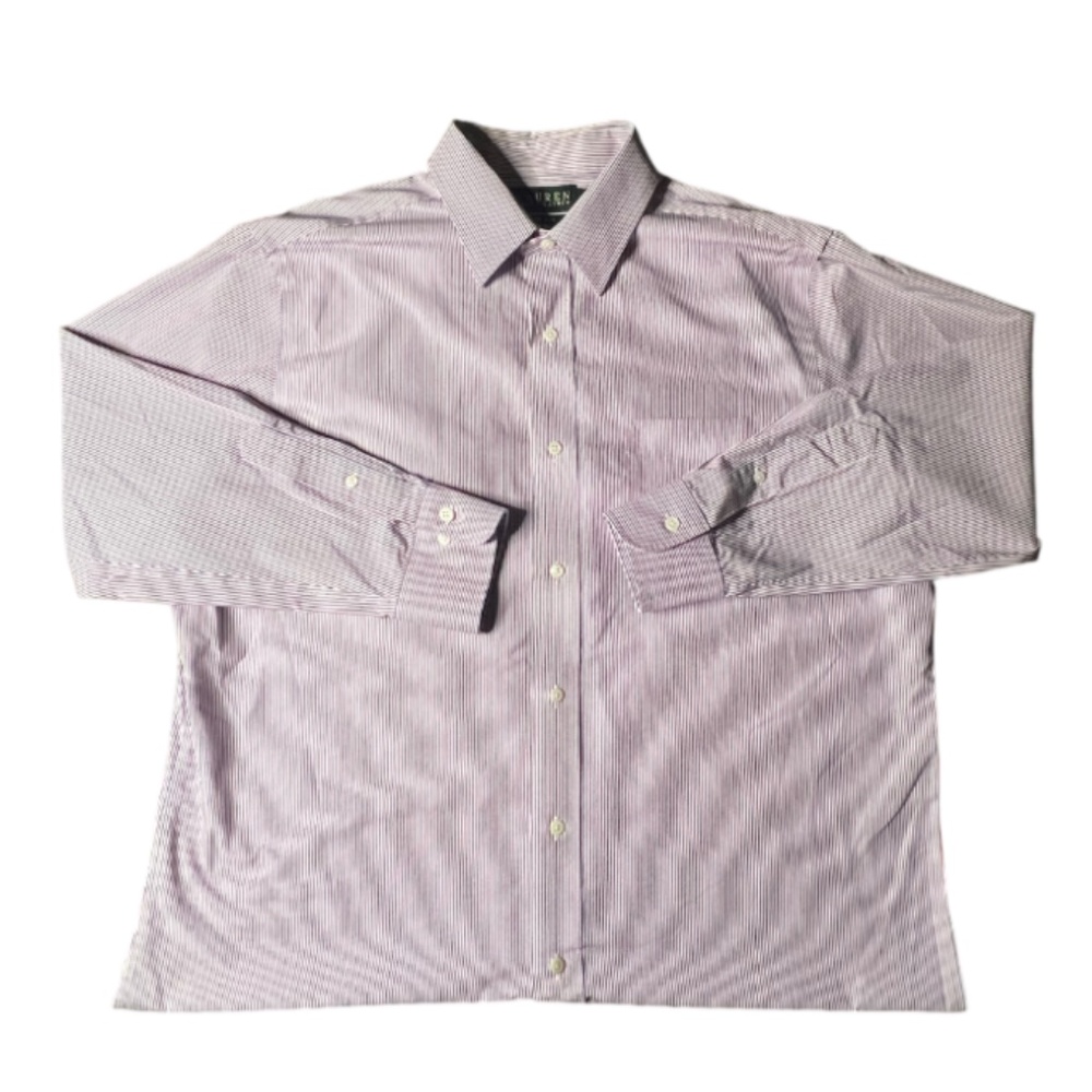 Stripe Dress Shirt Non Iron Cotton - Blue/Red - Picture 4 of 7